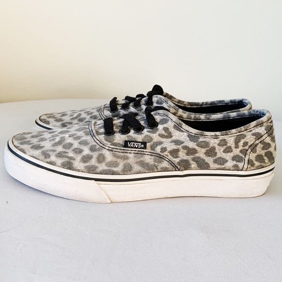 grey and leopard print vans